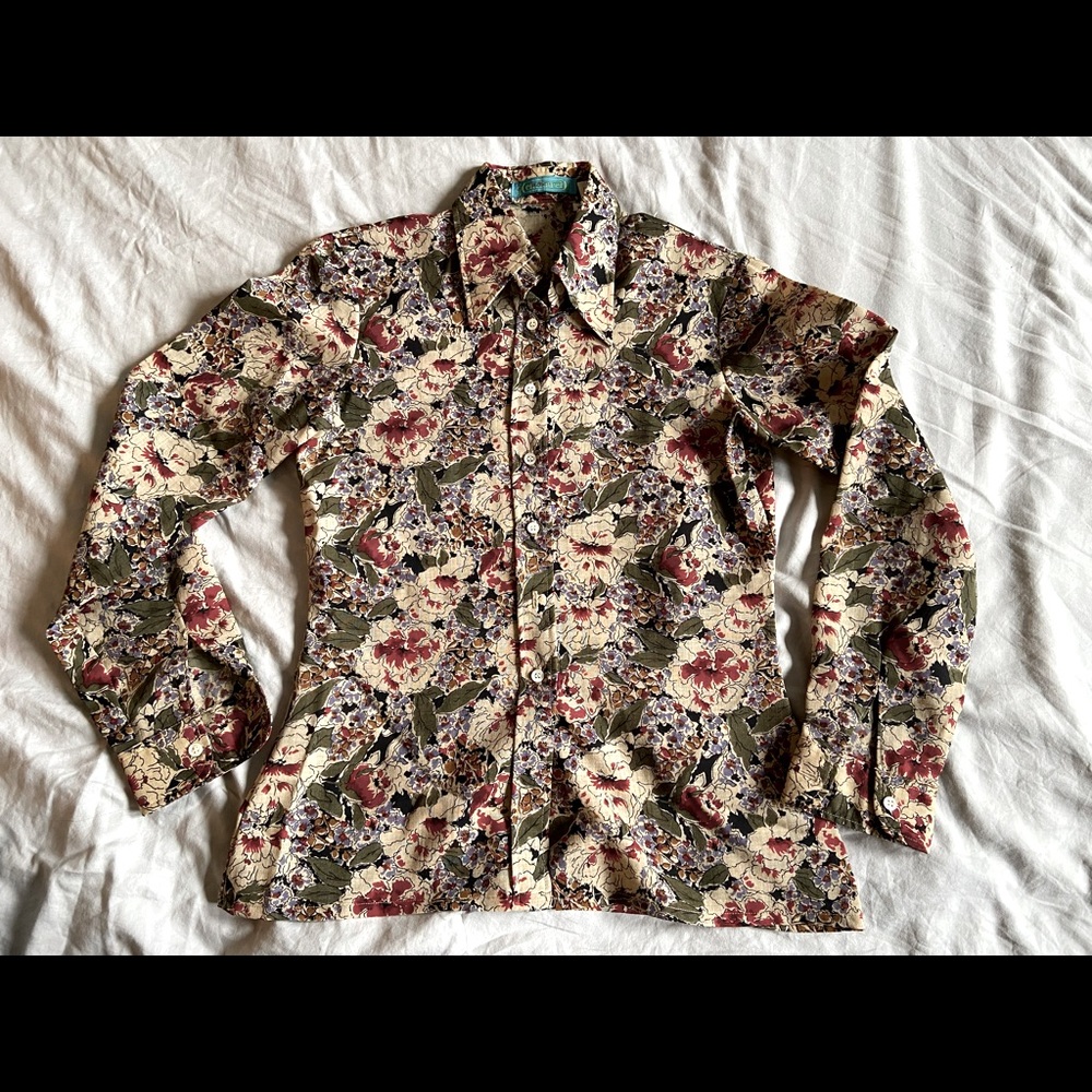 Vintage Cacharel 100% Wool Button Up Blouse, Sz. 42